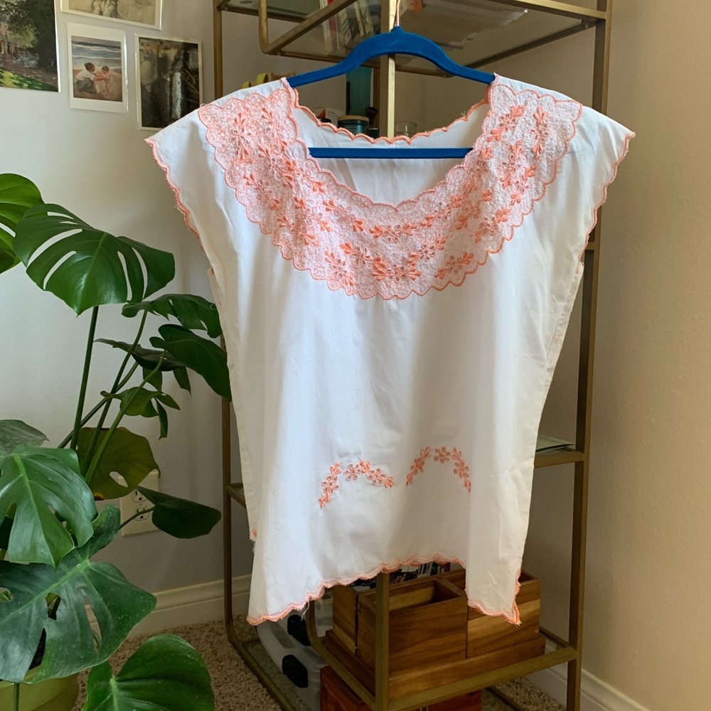Vintage Floral Linen Top